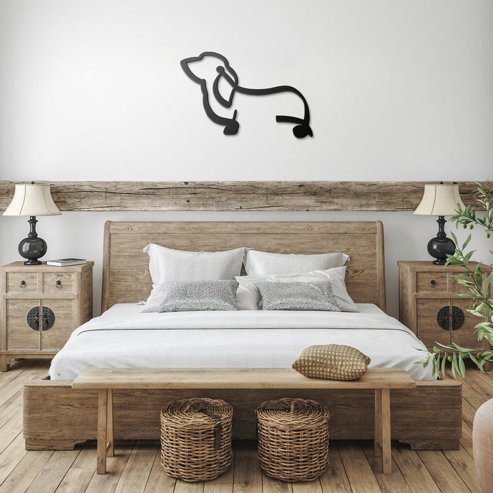 Basset Hound Line Art - Metal Wall Sign