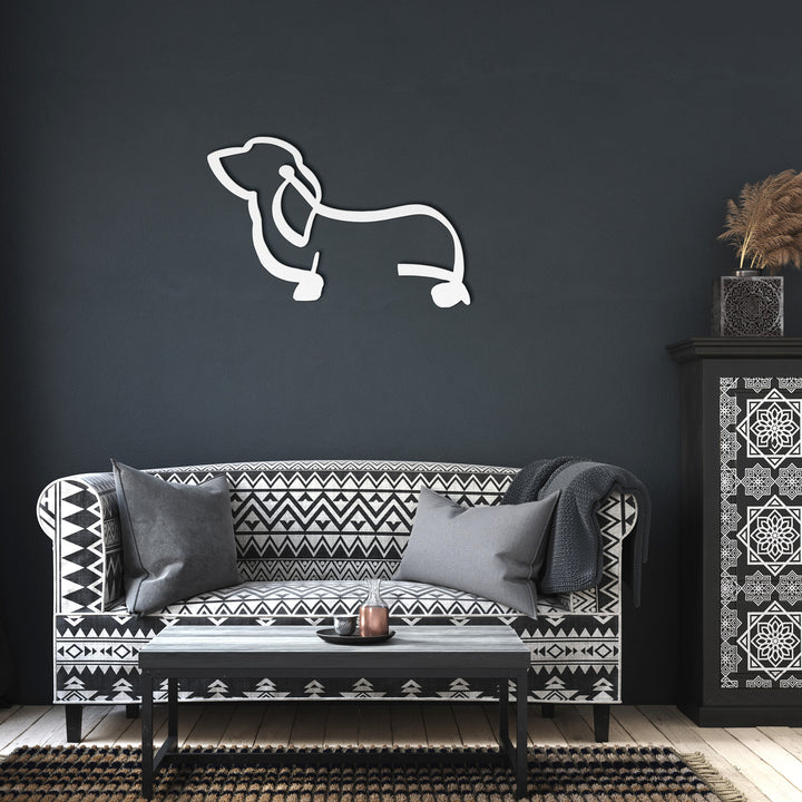 Basset Hound Line Art - Metal Wall Sign