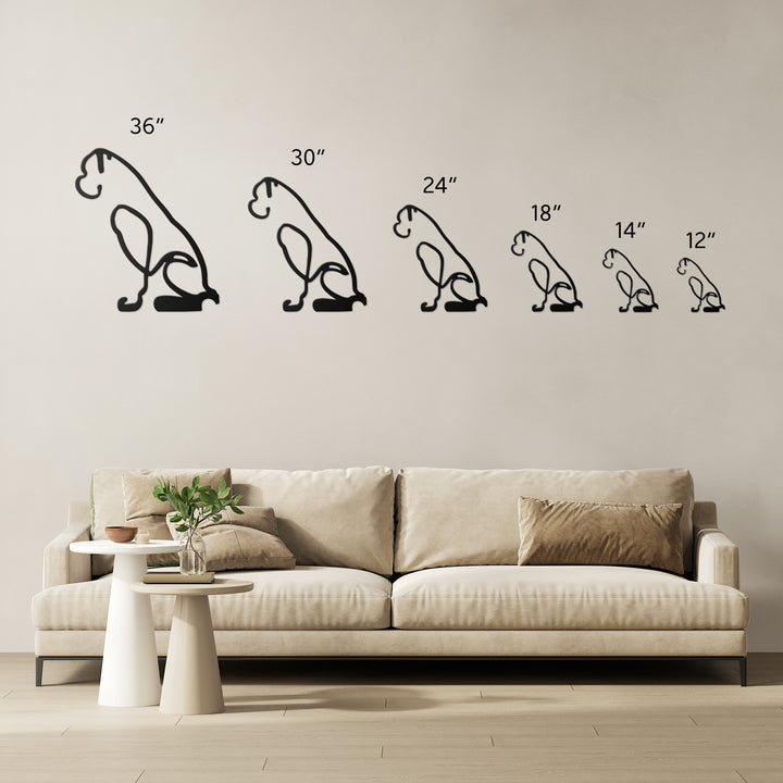 Boxer Line Art - Metal Wall Sign