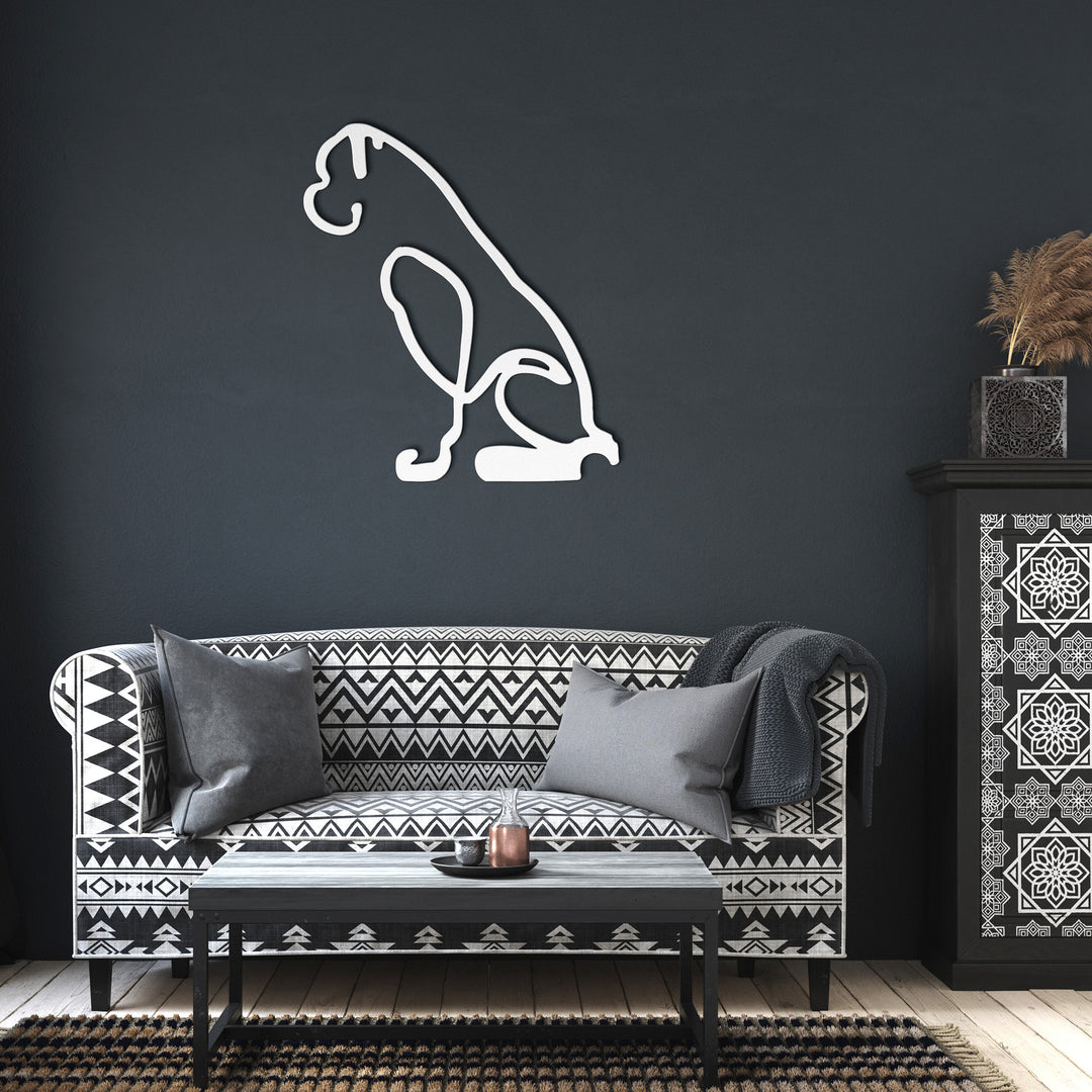 Boxer Line Art - Metal Wall Sign