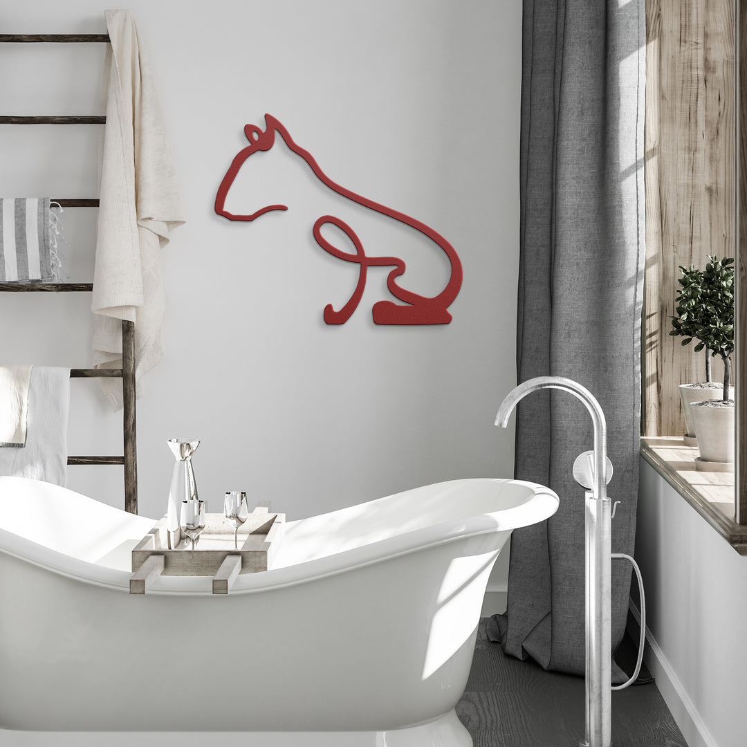 Bull Terrier Line Art - Metal Wall Sign