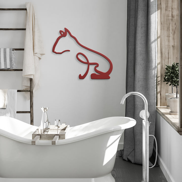 Bull Terrier Line Art - Metal Wall Sign