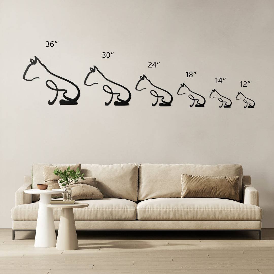 Bull Terrier Line Art - Metal Wall Sign