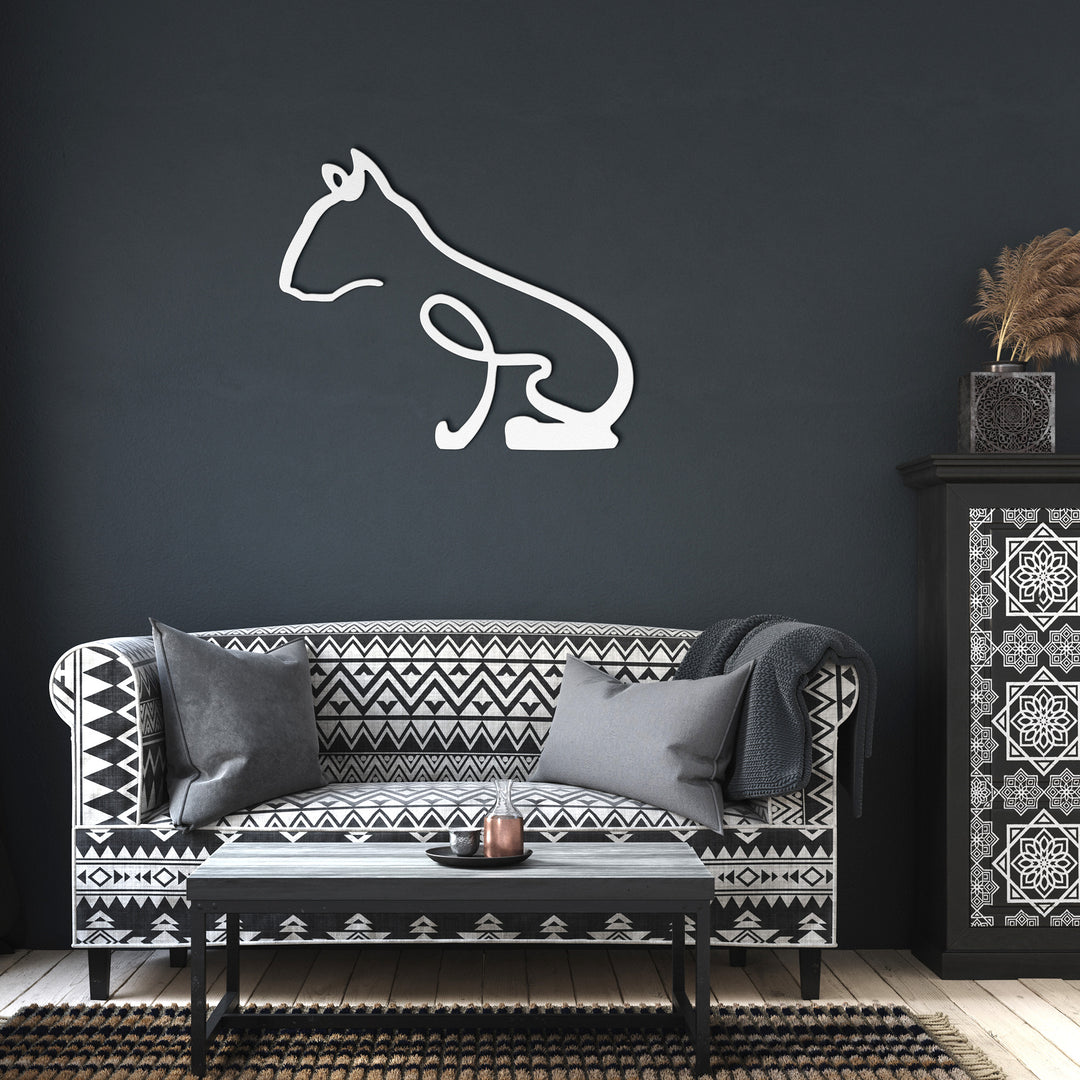 Bull Terrier Line Art - Metal Wall Sign