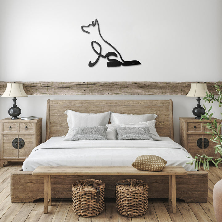 German Shepherd Line Art - Metal Wall Sign