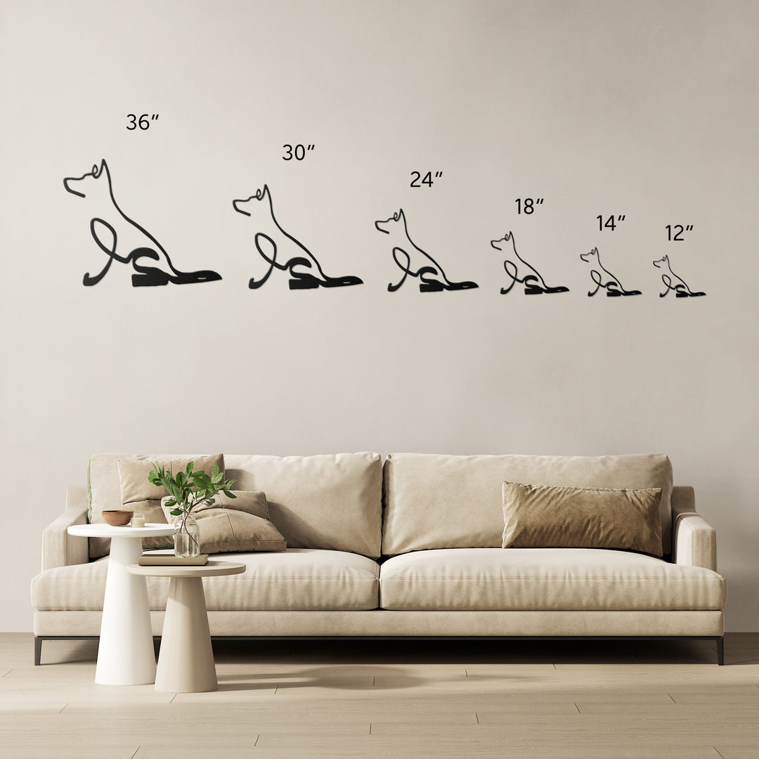 German Shepherd Line Art - Metal Wall Sign