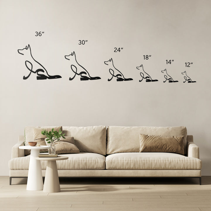 German Shepherd Line Art - Metal Wall Sign