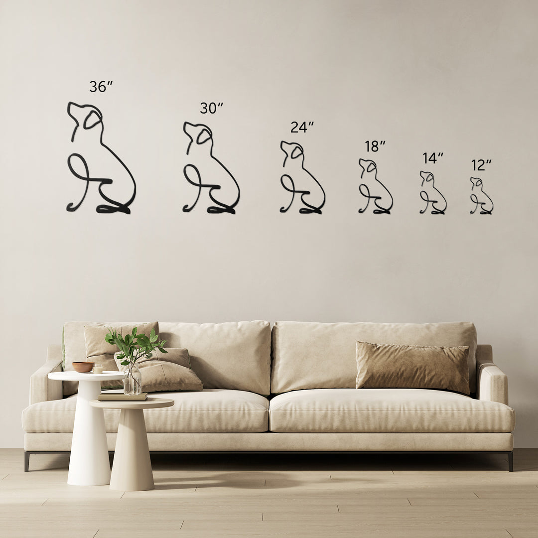 Golden Retriever Line Art - Metal Wall Sign