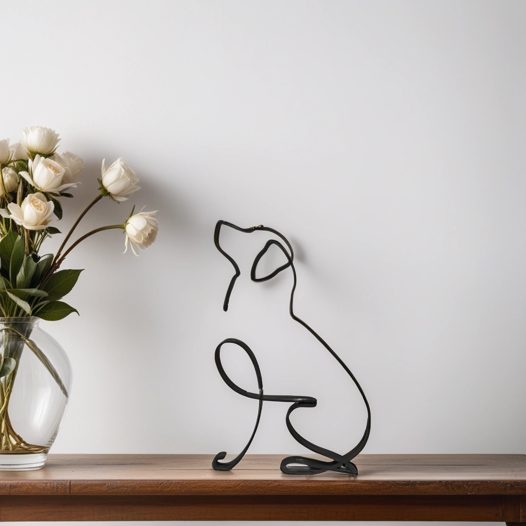 Dog Breed - Line Art Sculpture