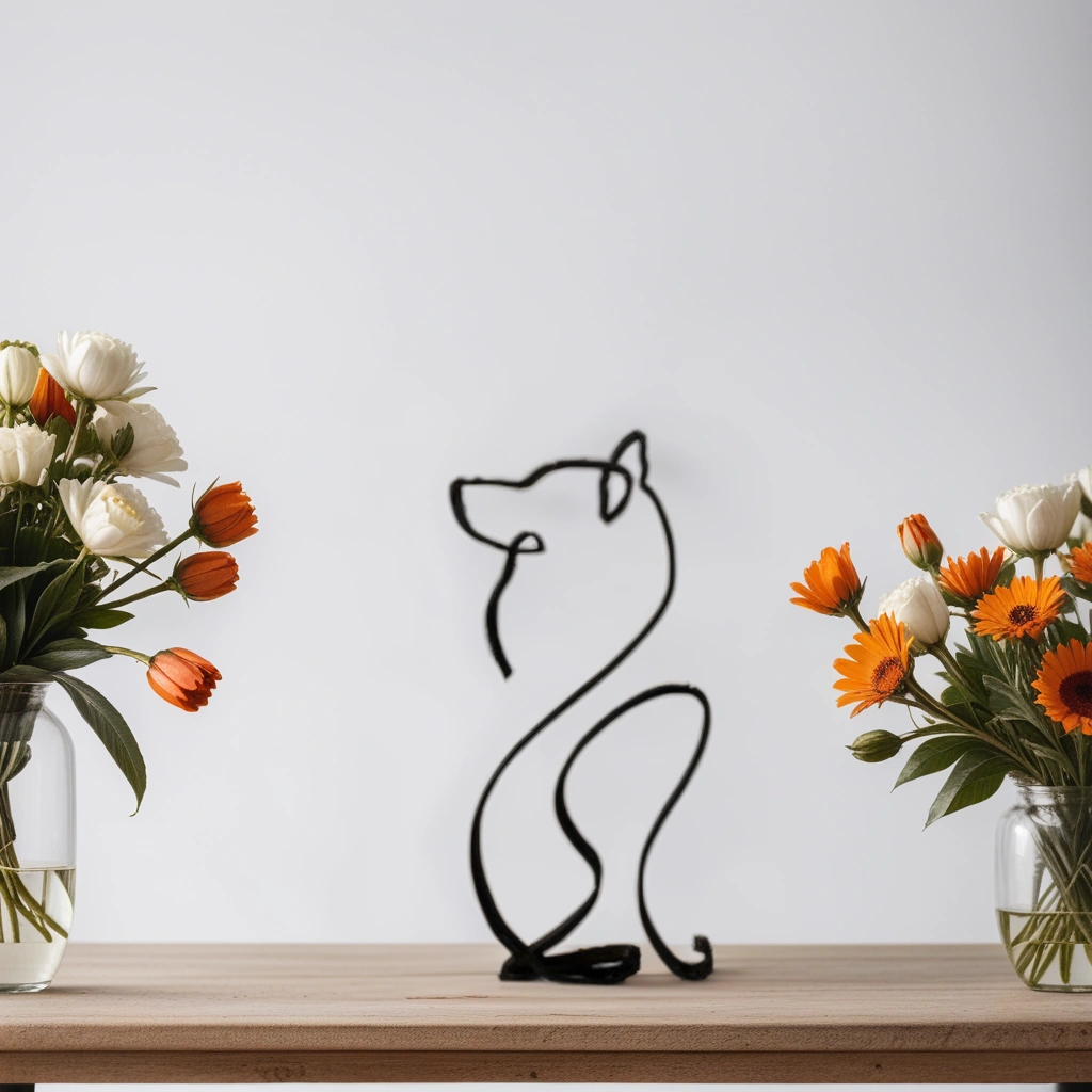 Dog Breed - Line Art Sculpture