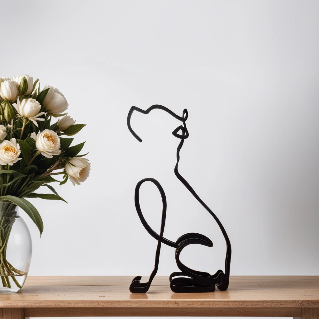 Dog Breed - Line Art Sculpture