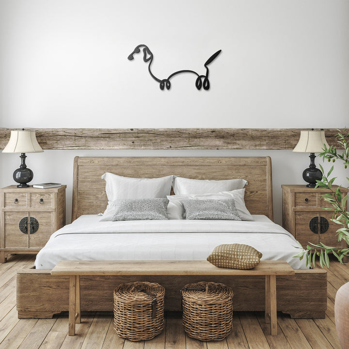 Dachsund Line Art - Metal Wall Sign