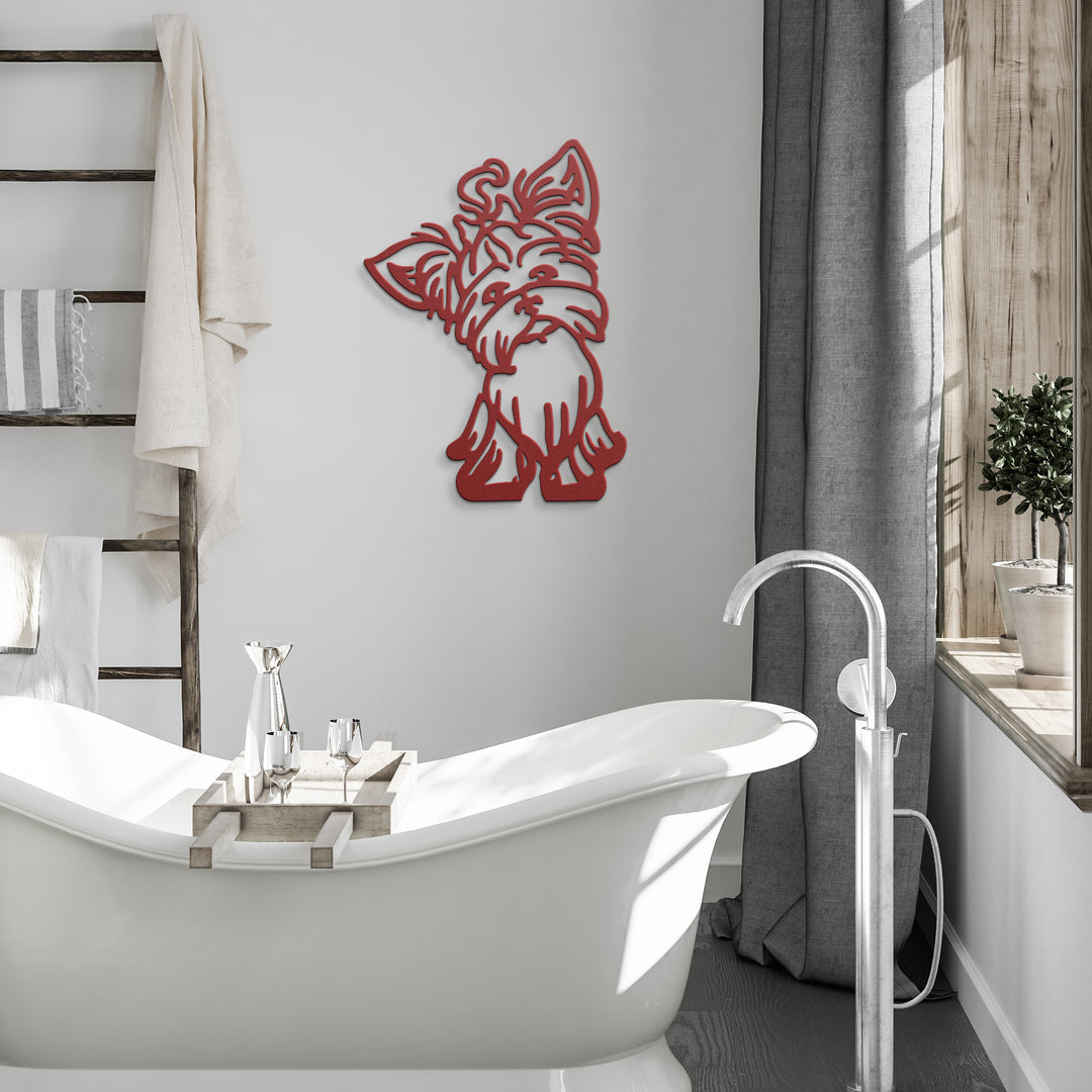 Yorkie Line Art - Metal Wall Sign