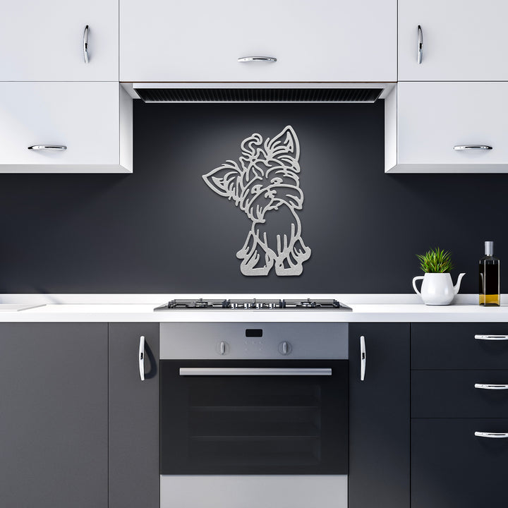 Yorkie Line Art - Metal Wall Sign